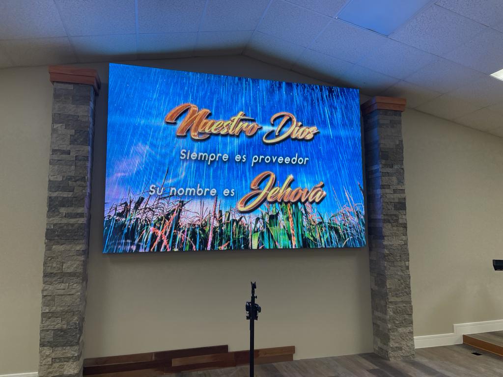 P2.9mm Indoor Front Service LED Wall for Church in Florida USA 2021